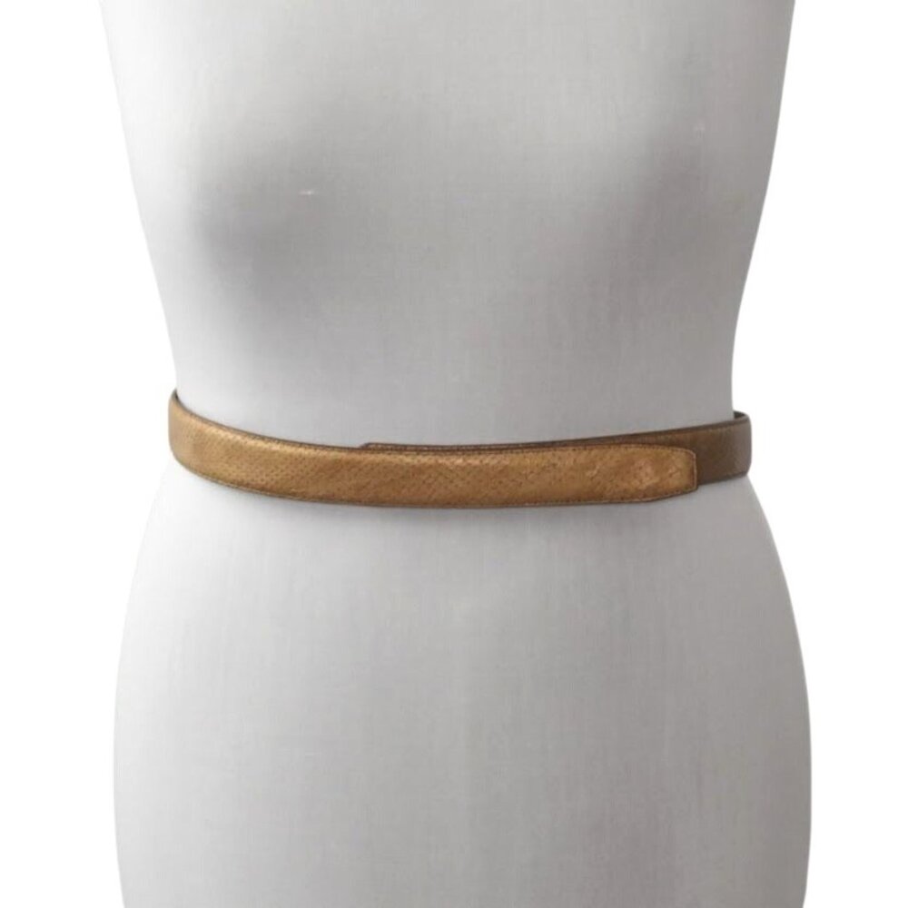 Terry Stack Italian Leather Tan Snake Pattern Belt Size L